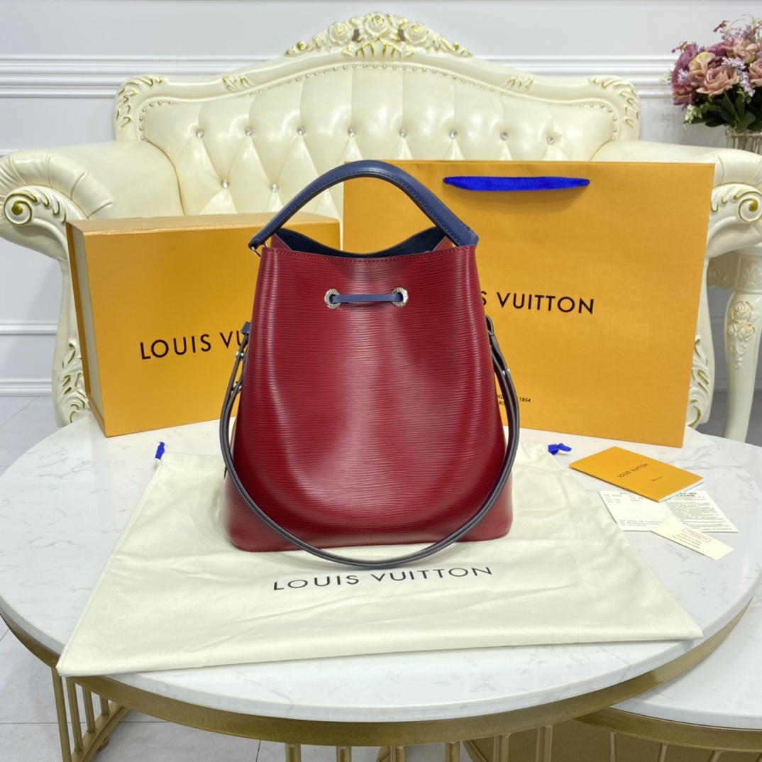 Louis Vuitton NEONOE MM Bucket Bag Epi Leather M54365 Coquelicot Red